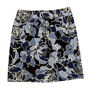 Liz Claiborne Bold Blue Floral Skirt